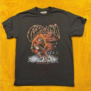 Dead Threads Carolina Skull Hockey Player Graphic T Shirt Black Size M